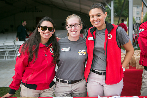 Program Managers Jasmin Lopez, Emily Bekenstein, and Cristin Forrest  at Red Jacket Weekend.